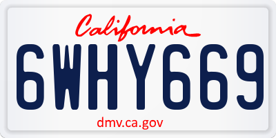 CA license plate 6WHY669