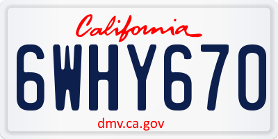 CA license plate 6WHY670