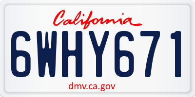 CA license plate 6WHY671