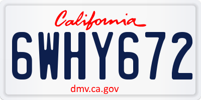 CA license plate 6WHY672