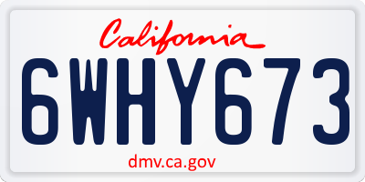 CA license plate 6WHY673
