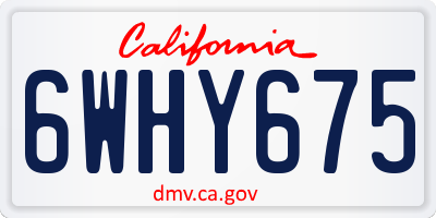 CA license plate 6WHY675
