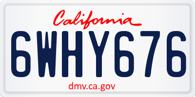 CA license plate 6WHY676