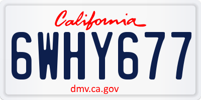 CA license plate 6WHY677