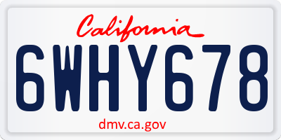 CA license plate 6WHY678