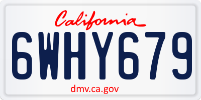 CA license plate 6WHY679