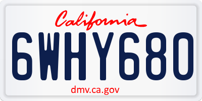 CA license plate 6WHY680