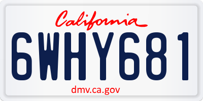 CA license plate 6WHY681