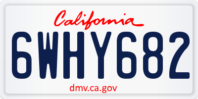 CA license plate 6WHY682