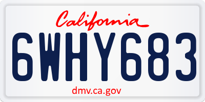 CA license plate 6WHY683