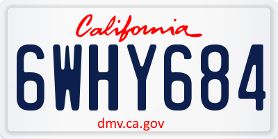 CA license plate 6WHY684