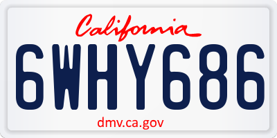 CA license plate 6WHY686