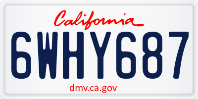 CA license plate 6WHY687