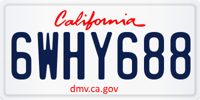 CA license plate 6WHY688