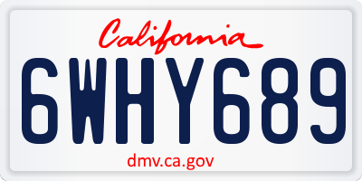 CA license plate 6WHY689