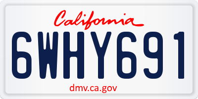 CA license plate 6WHY691