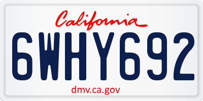 CA license plate 6WHY692