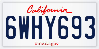 CA license plate 6WHY693