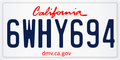 CA license plate 6WHY694