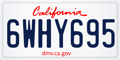 CA license plate 6WHY695