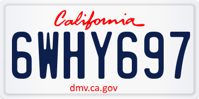 CA license plate 6WHY697