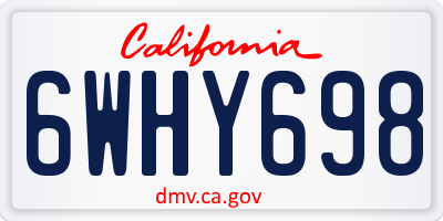 CA license plate 6WHY698