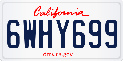 CA license plate 6WHY699