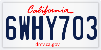 CA license plate 6WHY703