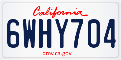 CA license plate 6WHY704
