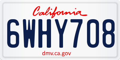 CA license plate 6WHY708