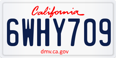 CA license plate 6WHY709