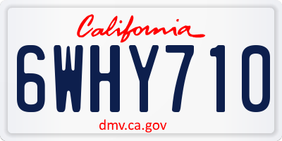 CA license plate 6WHY710