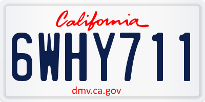 CA license plate 6WHY711