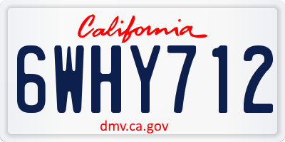CA license plate 6WHY712