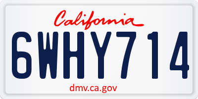 CA license plate 6WHY714