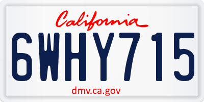 CA license plate 6WHY715