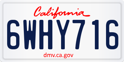 CA license plate 6WHY716