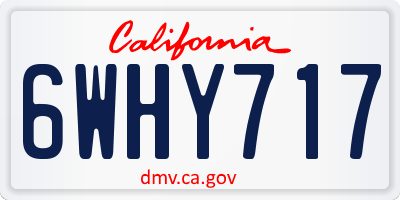 CA license plate 6WHY717
