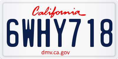 CA license plate 6WHY718