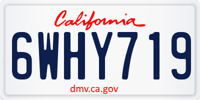 CA license plate 6WHY719