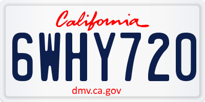CA license plate 6WHY720