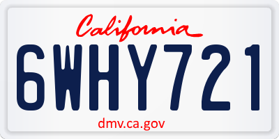 CA license plate 6WHY721
