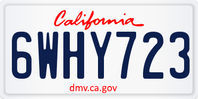CA license plate 6WHY723
