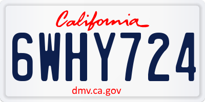 CA license plate 6WHY724