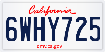 CA license plate 6WHY725