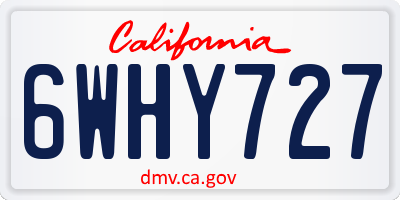 CA license plate 6WHY727