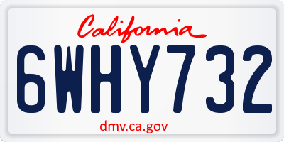CA license plate 6WHY732