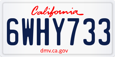 CA license plate 6WHY733