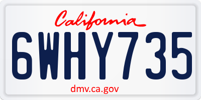 CA license plate 6WHY735