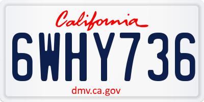 CA license plate 6WHY736